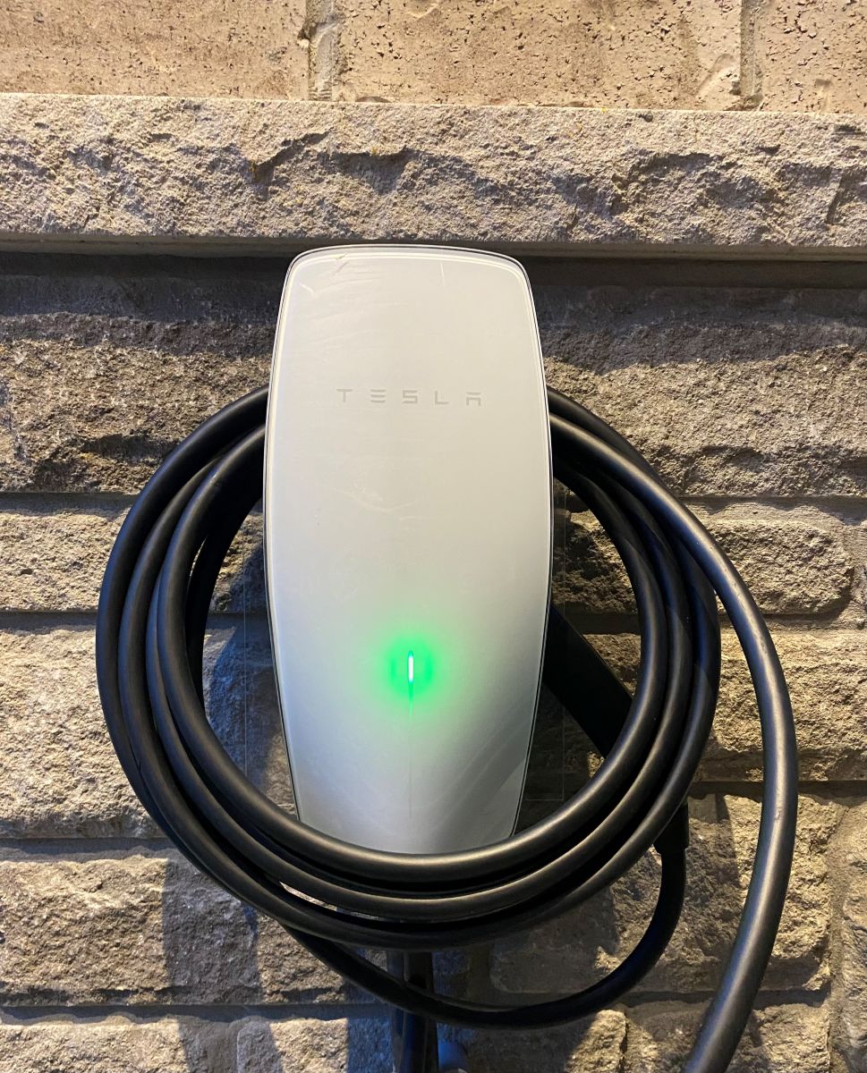 Level 2 EV Charger Setup in Home Garage